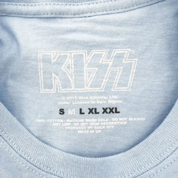 NWT‎ KISS Women's Blue Graphic Cap Sleeve Band Tee T-Shirt Size M - Picture 4 of 5